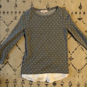 One piece Polka dot sweater/button down